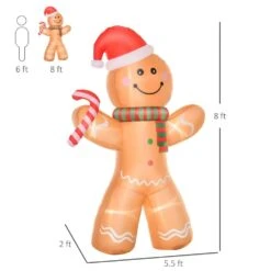 HOMCOM 8 Ft. X 5.5 Ft. Pre-Lit LED Holiday Characters Christmas Inflatable -Northlight Shop homcom christmas inflatables 844 380v80 c3 1000