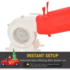 HOMCOM 7.8 Ft. Christmas Santa Inflatable Fire Truck Decoration With LED Lights, Automatic Inflation For Front Yard -Northlight Shop homcom christmas inflatables 844 386 76 1000