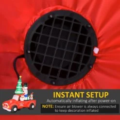 HOMCOM 8.2 Ft. Inflatable Santa Claus Driving A Car With Snowman, Penguin, Tree And Gift Box, Indoor Outdoor Decoration -Northlight Shop homcom christmas inflatables 844 407 76 1000