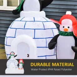 HOMCOM 5 Ft. X 4 Ft. Pre-Lit LED Penguin Christmas Inflatable -Northlight Shop homcom christmas inflatables 844 409v80 44 1000
