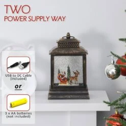 HOMCOM 10 .5 In. Snow Globe WaterLantern 18 HOMCOM 10 .5 In. Snow Globe WaterLantern -Northlight Shop homcom christmas wall decorations 830 269 76 1000