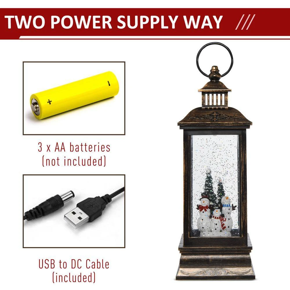 HOMCOM 10 .75 In. Christmas Snow Globe Water Lantern 7 HOMCOM 10 .75 In. Christmas Snow Globe Water Lantern - Image 7