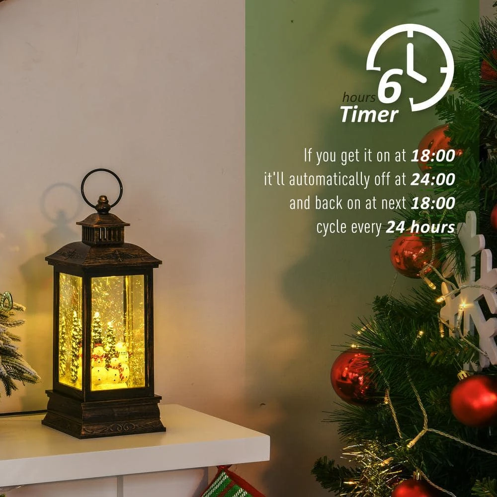 HOMCOM 10 .75 In. Christmas Snow Globe Water Lantern 8 HOMCOM 10 .75 In. Christmas Snow Globe Water Lantern - Image 8