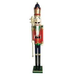 Home Accents Holiday 36 In. Nutcracker Green And Red