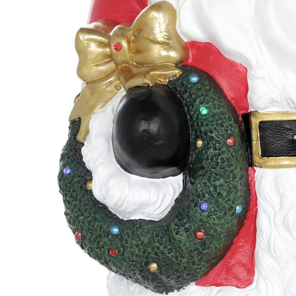 Home Accents Holiday 36 In. H Christmas Santa With Wreath And LED Lights 4 Home Accents Holiday 36 In. H Christmas Santa With Wreath And LED Lights - Image 4