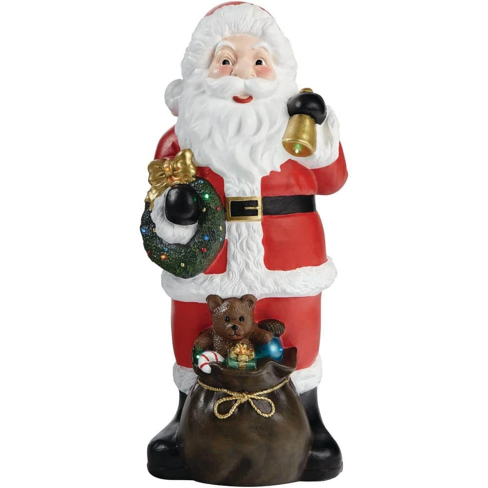 Home Accents Holiday 36 In. H Christmas Santa With Wreath And LED Lights 7 Home Accents Holiday 36 In. H Christmas Santa With Wreath And LED Lights - Image 7