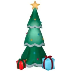 Home Accents Holiday 6.50 Ft. Pre-Lit Life Size Airblown Inflatable Christmas Tree With Presents