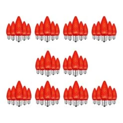 Home Accents Holiday Red Commercial Grade Shatter-Resistant Faceted C9 LED Replacement Bulbs (50-Pack) -Northlight Shop home accents holiday christmas light bulbs 23le21208 40 1000