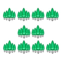 Home Accents Holiday Green Commercial Grade Shatter-Resistant Faceted C9 LED Replacement Bulbs (50-Pack) -Northlight Shop home accents holiday christmas light bulbs 23le21209 40 1000