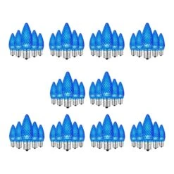 Home Accents Holiday Blue Commercial Grade Shatter-Resistant Faceted C9 LED Replacement Bulbs (50-Pack) -Northlight Shop home accents holiday christmas light bulbs 23le21210 40 1000