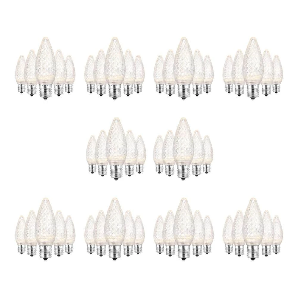 Home Accents Holiday Warm White Commercial Grade Shatter-Resistant Faceted C9 LED Replacement Bulbs (50-Pack) 3 Home Accents Holiday Warm White Commercial Grade Shatter-Resistant Faceted C9 LED Replacement Bulbs (50-Pack) - Image 3