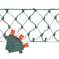 Home Accents Holiday 150 Count Red/Warm White Ribbon Concave LED Net Lights