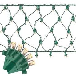 Home Accents Holiday 150 Count Warm White Ribbon Concave LED Net Lights