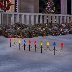 Home Accents Holiday 12 In. Multi-Colored Giant C9 LED Pathway Lights (10-Pack) -Northlight Shop home accents holiday christmas novelty lights 23rty5842215 e1 1000