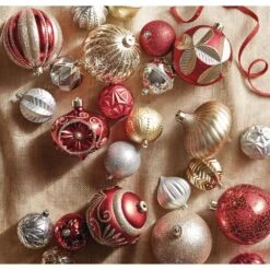 Home Accents Holiday 80 Mm Assortment Ornament In Silver (75-Count) -Northlight Shop home accents holiday christmas ornament sets he 1492 31 1000