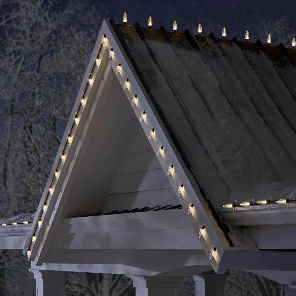 Home Accents Holiday 100 Count Warm White Transparent C9 LED Lights Heavy Duty 2 Home Accents Holiday 100 Count Warm White Transparent C9 LED Lights Heavy Duty - Image 2