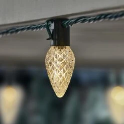 Home Accents Holiday 100 Count Warm White Faceted Steady Lit Super-Bright C9 LED Lights -Northlight Shop home accents holiday christmas string lights 24rt1642415sw 66 1000