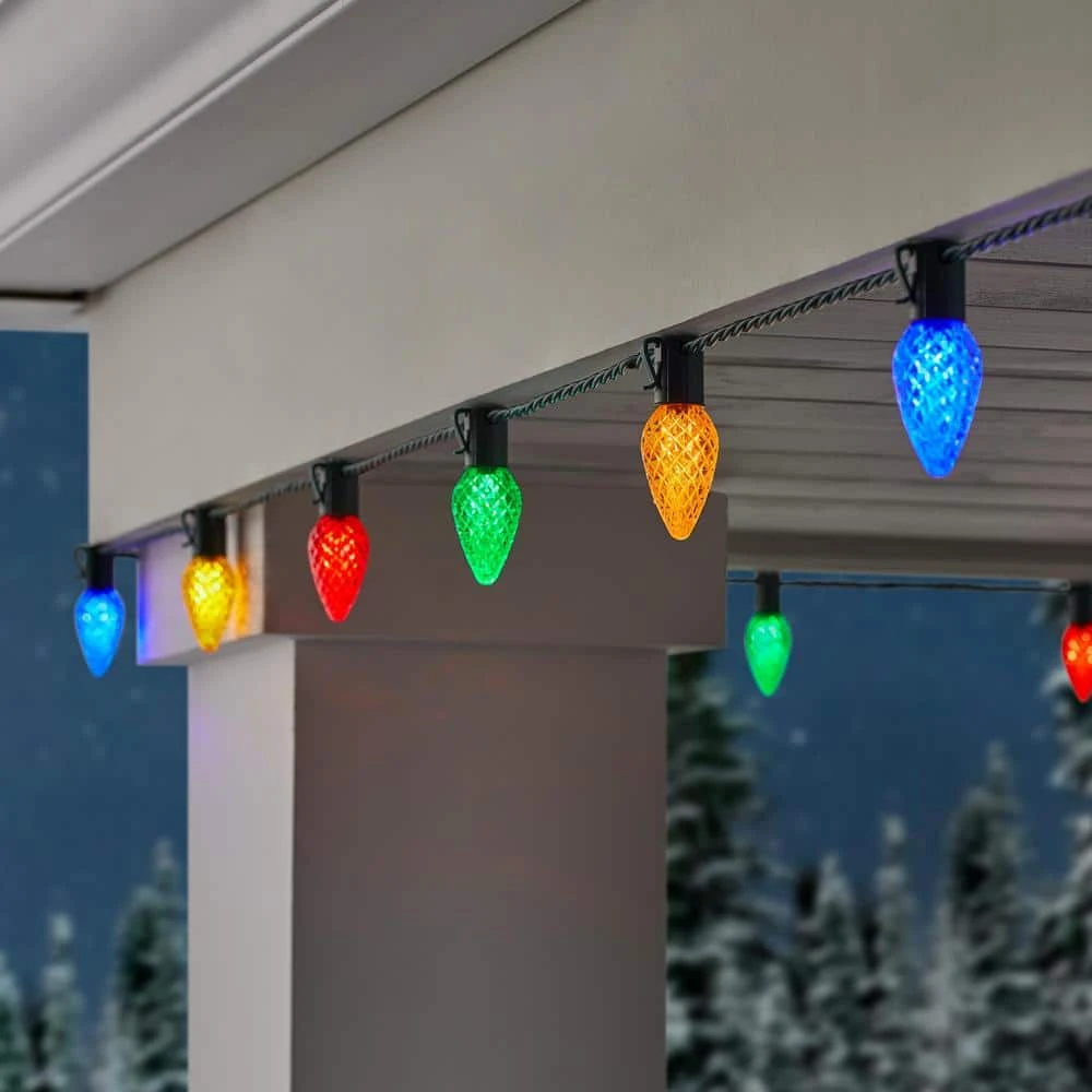 Home Accents Holiday 100 Count Multi-Colored Faceted Steady Lit Super-Bright C9 LED Lights 5 Home Accents Holiday 100 Count Multi-Colored Faceted Steady Lit Super-Bright C9 LED Lights - Image 5