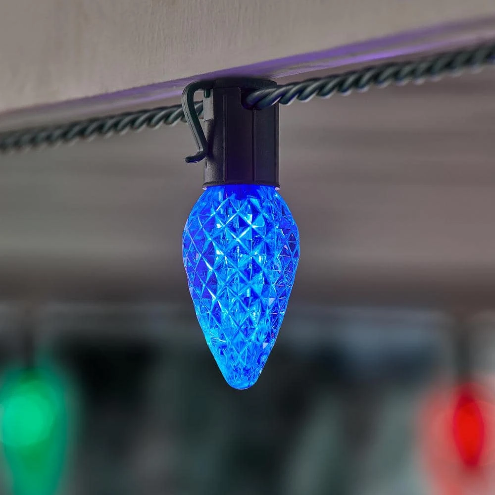 Home Accents Holiday 100 Count Multi-Colored Faceted Steady Lit Super-Bright C9 LED Lights 6 Home Accents Holiday 100 Count Multi-Colored Faceted Steady Lit Super-Bright C9 LED Lights - Image 6