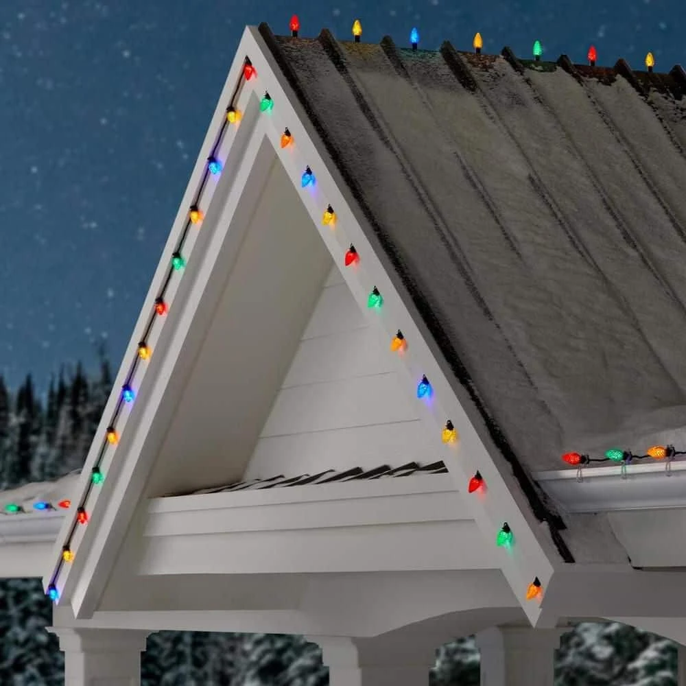 Home Accents Holiday 100 Count Multi-Colored Faceted Steady Lit Super-Bright C9 LED Lights 2 Home Accents Holiday 100 Count Multi-Colored Faceted Steady Lit Super-Bright C9 LED Lights - Image 2