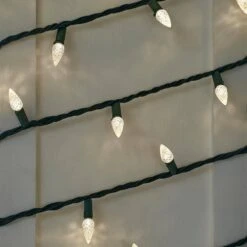 Home Accents Holiday 150 Count Warm White Faceted Steady Lit Super Bright C6 LED Lights -Northlight Shop home accents holiday christmas string lights 24rt5152415ww 1d 1000