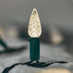 Home Accents Holiday 150 Count Warm White Faceted Steady Lit Super Bright C6 LED Lights -Northlight Shop home accents holiday christmas string lights 24rt5152415ww 66 1000