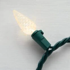 Home Accents Holiday 150 Count Warm White Faceted C6 LED Lights -Northlight Shop home accents holiday christmas string lights ty615 1815ww 1d 1000