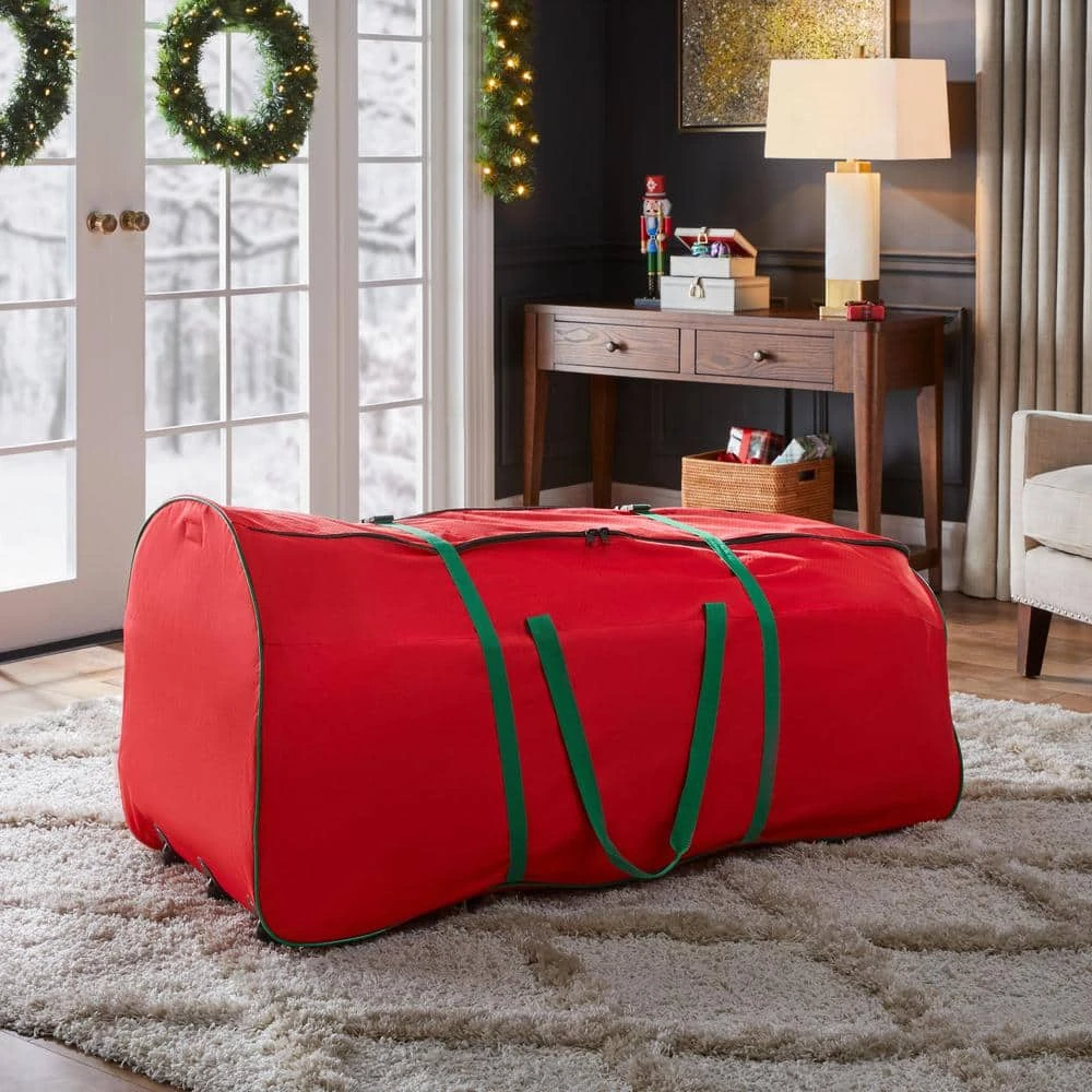 Home Accents Holiday Red Rolling Tree Storage Bag For Trees Up To 9 Ft. Tall 2 Home Accents Holiday Red Rolling Tree Storage Bag For Trees Up To 9 Ft. Tall - Image 2