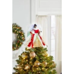 Home Accents Holiday 12 In. A/F LED Fiber Optic Angel Gold Tree Topper -Northlight Shop home accents holiday christmas tree toppers a 7070a af 76 1000