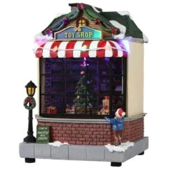 Home Accents Holiday 9.5 In. Animated Toy Shop -Northlight Shop home accents holiday christmas villages nm x14211aa a0 1000