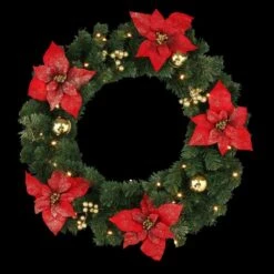 Home Accents Holiday 30 In. Pre-Lit LED Glittered Poinsettia Artificial Christmas Wreath With 35-Lights 11 Home Accents Holiday 30 In. Pre-Lit LED Glittered Poinsettia Artificial Christmas Wreath With 35-Lights -Northlight Shop home accents holiday christmas wreaths chzh1761891th2 1d 1000