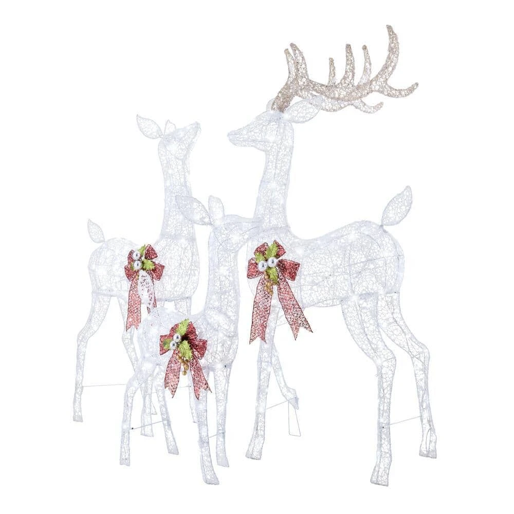 Home Accents Holiday 3-Piece Fantasleigh Outdoor Christmas Deer Family With LED Cool White Lights 3 Home Accents Holiday 3-Piece Fantasleigh Outdoor Christmas Deer Family With LED Cool White Lights - Image 3