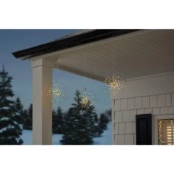 Home Accents Holiday 12 In. Battery Operated Twinkling LED Hanging Starburst Lights With Timer (3-Pack) -Northlight Shop home accents holiday icicle lights 24gu10001 e1 1000