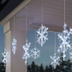 Home Accents Holiday 150 Count Cool White Twinkling LED Snowflakes Lights -Northlight Shop home accents holiday icicle lights 24gu10002 1d 1000