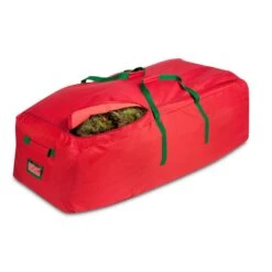 Red Rolling Artificial Tree Storage Bag For Trees Up To 10 Ft. Tall