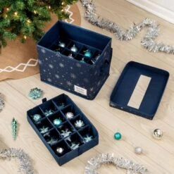 Navy Deluxe Ornament Storage (36-Count) 15 Navy Deluxe Ornament Storage (36-Count) -Northlight Shop honey can do decoration storage sft 08589 31 1000