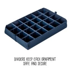 12 In. H Navy Blue Polyester Deluxe Ornament Storage Box (72 Ornaments) 10 12 In. H Navy Blue Polyester Deluxe Ornament Storage Box (72 Ornaments) -Northlight Shop honey can do decoration storage sft 09555 1f 1000