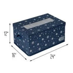 12 In. H Navy Blue Polyester Deluxe Ornament Storage Box (72 Ornaments) 9 12 In. H Navy Blue Polyester Deluxe Ornament Storage Box (72 Ornaments) -Northlight Shop honey can do decoration storage sft 09555 4f 1000