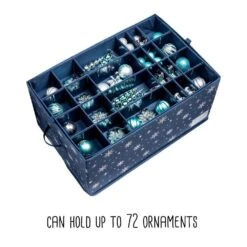 12 In. H Navy Blue Polyester Deluxe Ornament Storage Box (72 Ornaments) 12 12 In. H Navy Blue Polyester Deluxe Ornament Storage Box (72 Ornaments) -Northlight Shop honey can do decoration storage sft 09555 fa 1000
