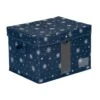 12 In. H Navy Blue And Silver Snowflake Foil Polyester Holiday Decorations Storage Box -Northlight Shop honey can do decoration storage sft 09558 64 1000