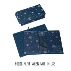 12 In. H Navy Blue And Silver Snowflake Foil Polyester Holiday Decorations Storage Box -Northlight Shop honey can do decoration storage sft 09558 fa 1000