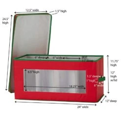Red Canvas Holiday Collectibles Storage Box -Northlight Shop household essentials decoration storage 554red 4f 1000