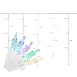 23.43 In. H X 84 In. W. 70-Light Multi Color Christmas LuxeSparkle Icicle Light String