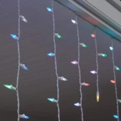 23.43 In. H X 84 In. W. 70-Light Multi Color Christmas LuxeSparkle Icicle Light String -Northlight Shop icicle lights 21gm18891 a0 1000