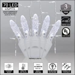 7 Ft. 70-Light M5 LED Cool White Twinkle Icicle Light Set -Northlight Shop icicle lights 22016 4f 1000