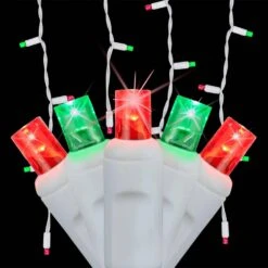 SoftTwinkle 7 Ft. 70-Light LED Red And Green Icicle Light Set