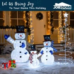 4ft Multicolor Metal And Fabric Christmas Collapsible Snowman Yard Lights (Set Of 3), Holiday Seasonal Decor -Northlight Shop joiedomi christmas yard decorations 30700 1f 1000