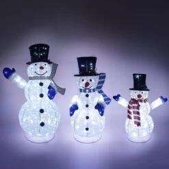 4ft Multicolor Metal And Fabric Christmas Collapsible Snowman Yard Lights (Set Of 3), Holiday Seasonal Decor -Northlight Shop joiedomi christmas yard decorations 30700 31 1000