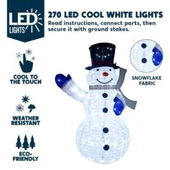 4ft Multicolor Metal And Fabric Christmas Collapsible Snowman Yard Lights (Set Of 3), Holiday Seasonal Decor -Northlight Shop joiedomi christmas yard decorations 30700 c3 1000