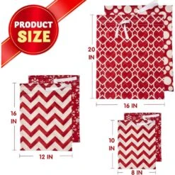 6 Pieces Fabric Gift Bags Red Elegant Color With 3 Sizes For Each Season, Holiday Present Giving -Northlight Shop joyfy christmas gift bags 11087 b 1f 1000